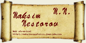 Maksim Nestorov vizit kartica